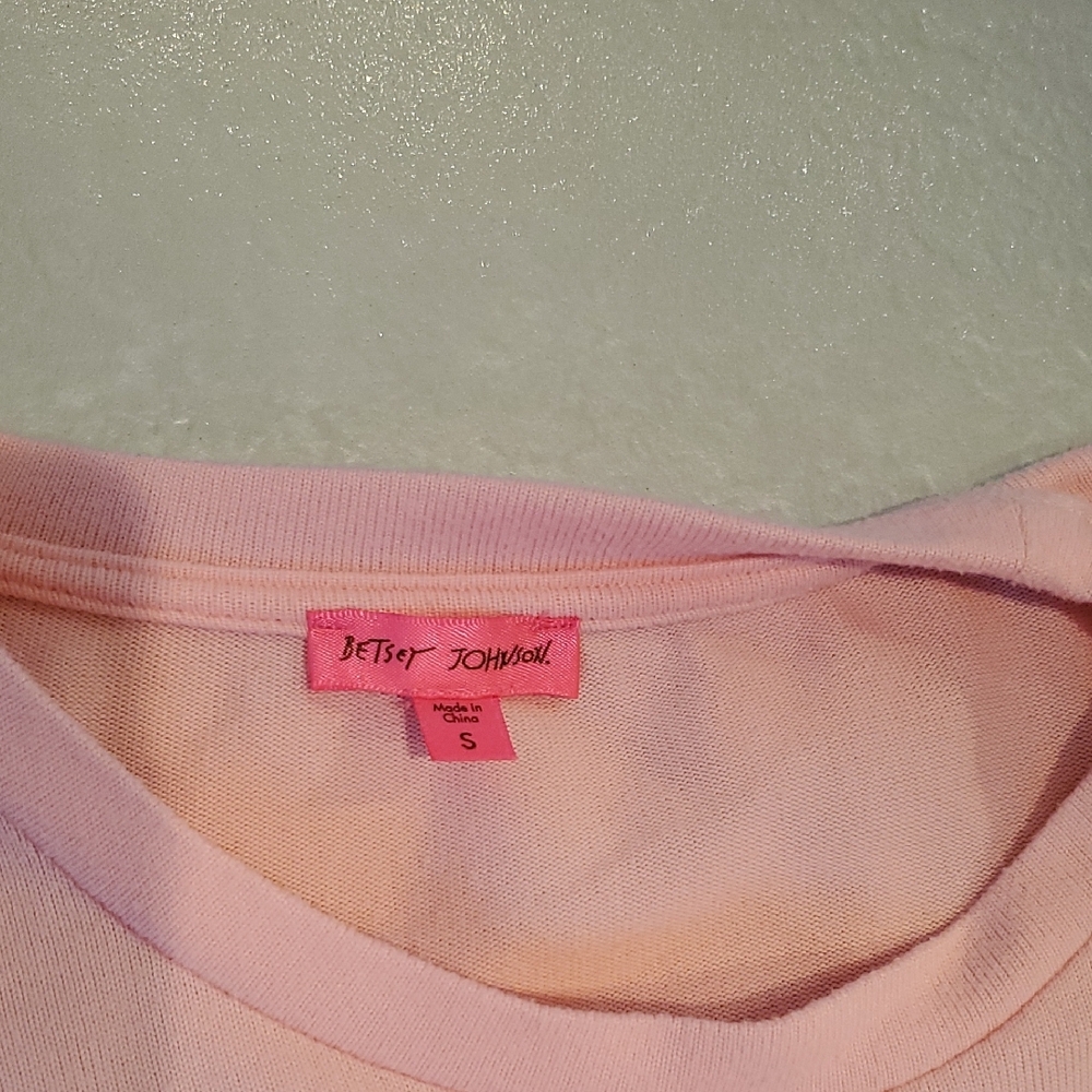 Betsey Johnson Pink Pajama Set with Red Hearts - Picture 2 of 9